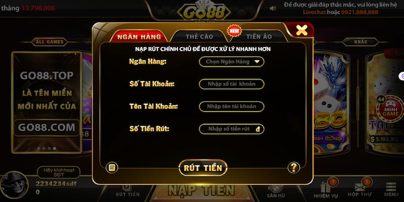Rút tiền Go88: Tổng hợp cách rút nhanh dành cho tân thủ 2026 2 Tổng hợp các cách rút tiền Go88 cho anh em